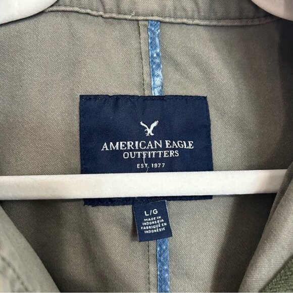 American Eagle Outfitters Green Utility Cotton Cargo Military Jacket Size Large - Picture 4 of 8